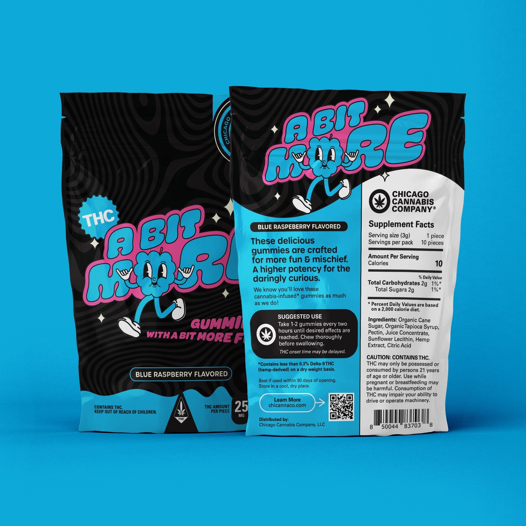 Weed Gummies Blue Raspberry A Bit More Gummies: Blue Raspberry (250mg) – Chicago Cannabis Company
