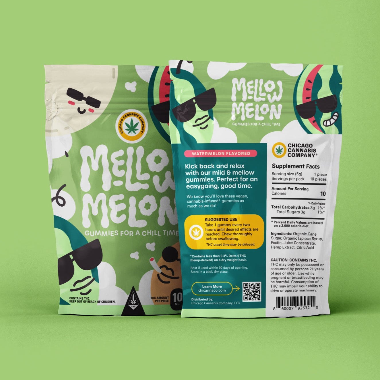 Mellow Melon THC Gummies (100mg)